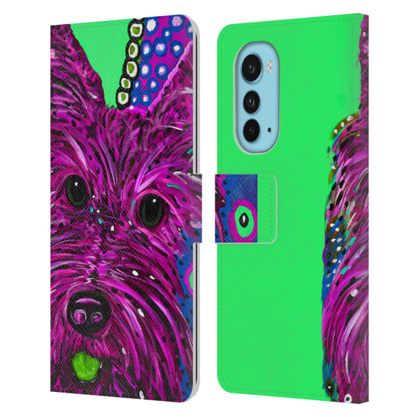 Mad Dog Art Gallery Dogs Scottie Leather Book Wallet Case Cover For Motorola Edge (2022)