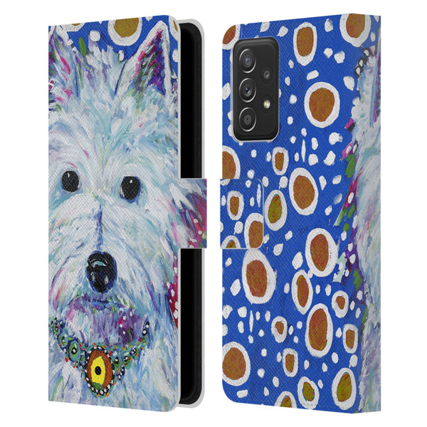 Mad Dog Art Gallery Dogs Westie Leather Book Wallet Case Cover For Samsung Galaxy A53 5G (2022)