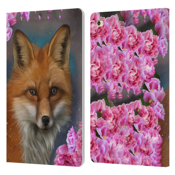 Ash Evans Animals Fox Peonies Leather Book Wallet Case Cover For Apple iPad mini 4