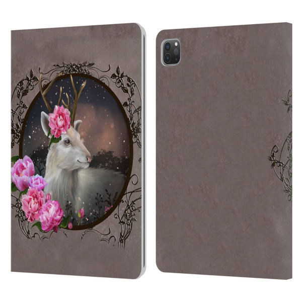 Ash Evans Animals White Deer Leather Book Wallet Case Cover For Apple iPad Pro 11 2020 / 2021 / 2022