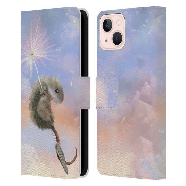 Ash Evans Animals Dandelion Mouse Leather Book Wallet Case Cover For Apple iPhone 13