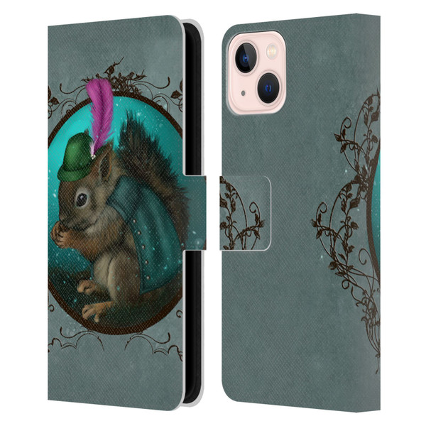 Ash Evans Animals Squirrel Leather Book Wallet Case Cover For Apple iPhone 13