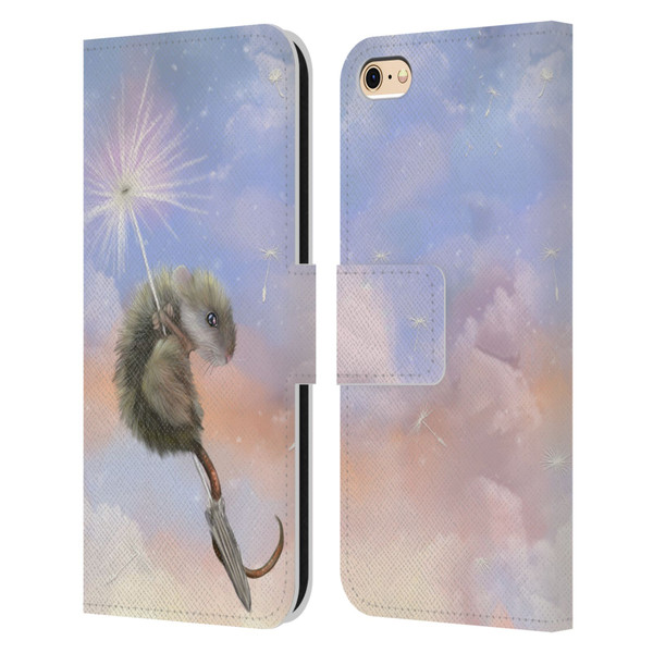 Ash Evans Animals Dandelion Mouse Leather Book Wallet Case Cover For Apple iPhone 6 / iPhone 6s