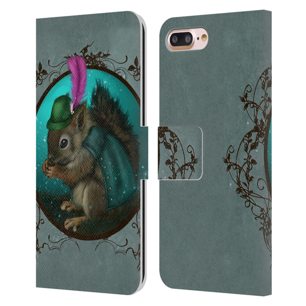 Ash Evans Animals Squirrel Leather Book Wallet Case Cover For Apple iPhone 7 Plus / iPhone 8 Plus