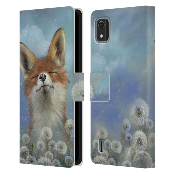 Ash Evans Animals Dandelion Fox Leather Book Wallet Case Cover For Nokia C2 2nd Edition