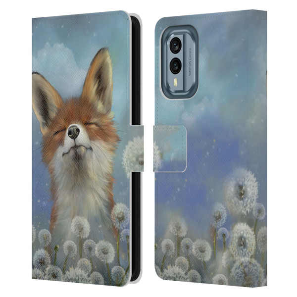 Ash Evans Animals Dandelion Fox Leather Book Wallet Case Cover For Nokia X30