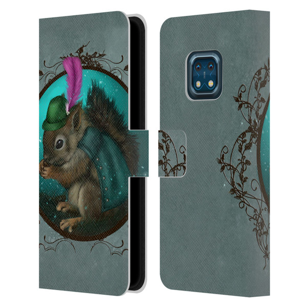 Ash Evans Animals Squirrel Leather Book Wallet Case Cover For Nokia XR20