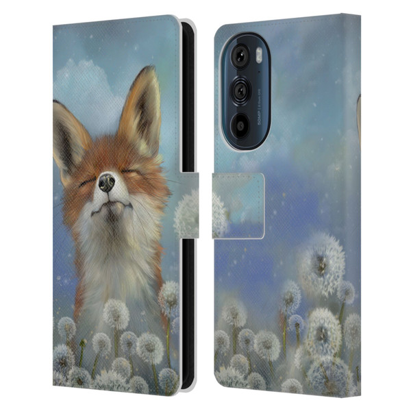 Ash Evans Animals Dandelion Fox Leather Book Wallet Case Cover For Motorola Edge 30