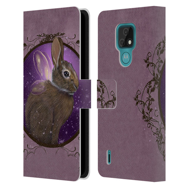 Ash Evans Animals Rabbit Leather Book Wallet Case Cover For Motorola Moto E7