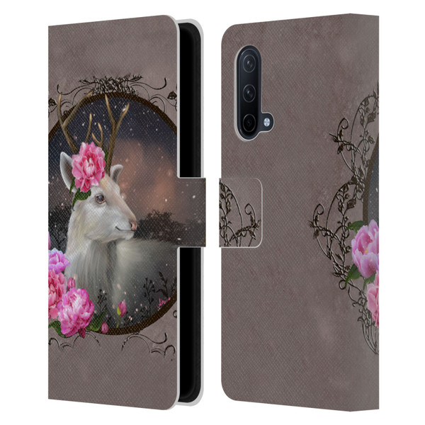 Ash Evans Animals White Deer Leather Book Wallet Case Cover For OnePlus Nord CE 5G