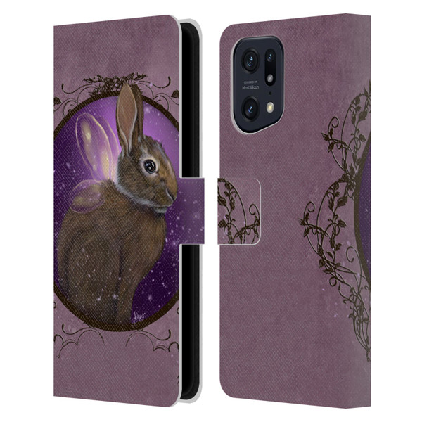 Ash Evans Animals Rabbit Leather Book Wallet Case Cover For OPPO Find X5