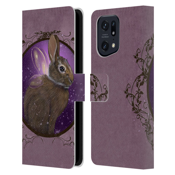 Ash Evans Animals Rabbit Leather Book Wallet Case Cover For OPPO Find X5 Pro