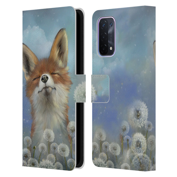Ash Evans Animals Dandelion Fox Leather Book Wallet Case Cover For OPPO A54 5G