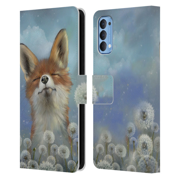 Ash Evans Animals Dandelion Fox Leather Book Wallet Case Cover For OPPO Reno 4 5G
