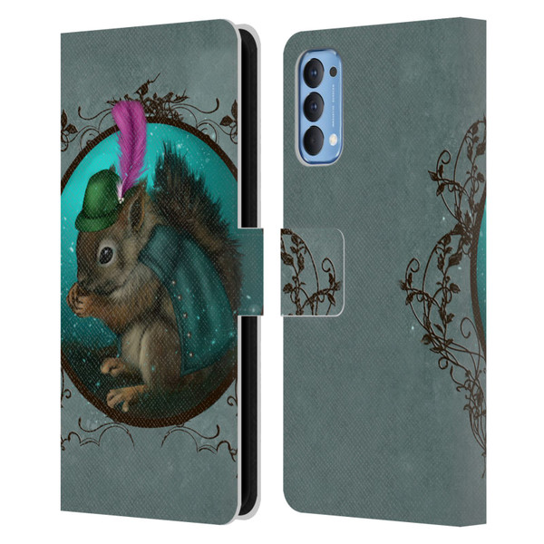 Ash Evans Animals Squirrel Leather Book Wallet Case Cover For OPPO Reno 4 5G