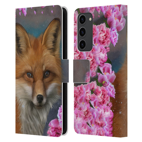 Ash Evans Animals Fox Peonies Leather Book Wallet Case Cover For Samsung Galaxy S23+ 5G