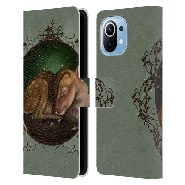 Ash Evans Animals Foundling Fawn Leather Book Wallet Case Cover For Xiaomi Mi 11