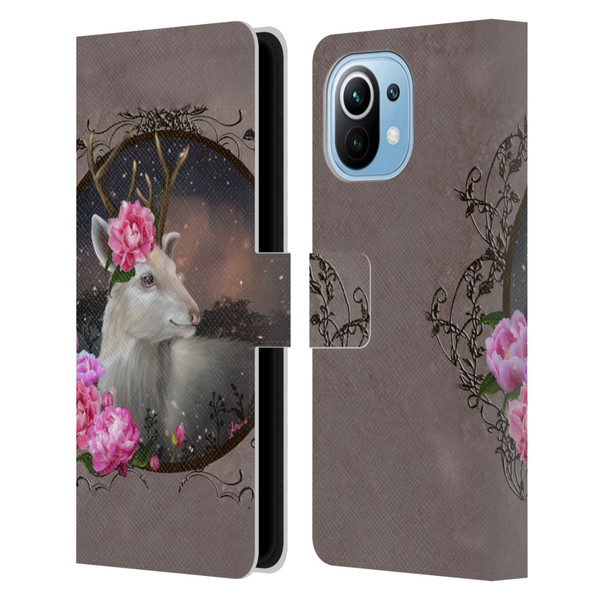 Ash Evans Animals White Deer Leather Book Wallet Case Cover For Xiaomi Mi 11