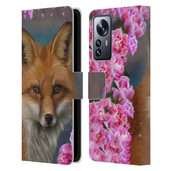 Ash Evans Animals Fox Peonies Leather Book Wallet Case Cover For Xiaomi 12 Pro