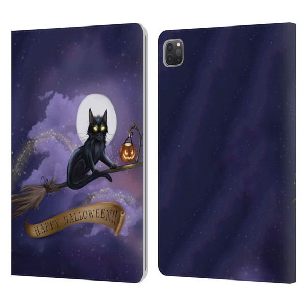 Ash Evans Black Cats Happy Halloween Leather Book Wallet Case Cover For Apple iPad Pro 11 2020 / 2021 / 2022