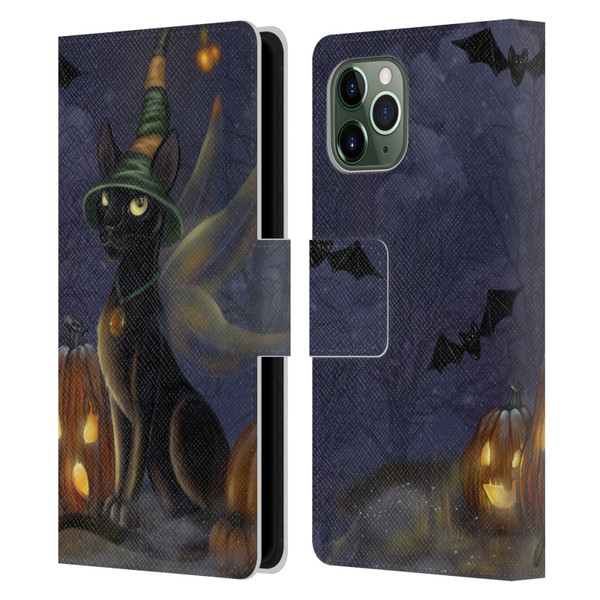 Ash Evans Black Cats The Witching Time Leather Book Wallet Case Cover For Apple iPhone 11 Pro