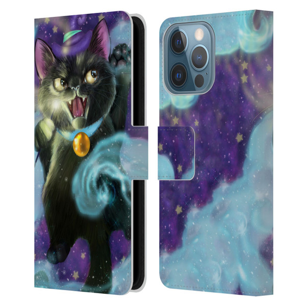 Ash Evans Black Cats Poof! Leather Book Wallet Case Cover For Apple iPhone 13 Pro