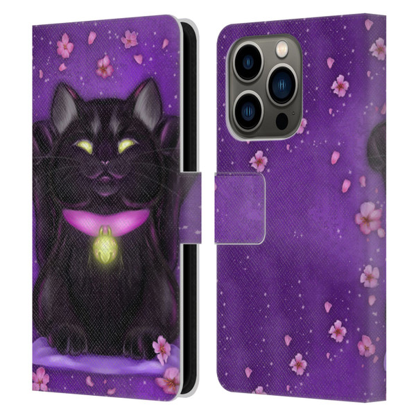Ash Evans Black Cats Lucky Leather Book Wallet Case Cover For Apple iPhone 14 Pro