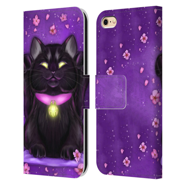 Ash Evans Black Cats Lucky Leather Book Wallet Case Cover For Apple iPhone 6 / iPhone 6s