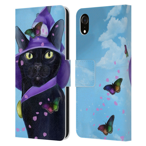 Ash Evans Black Cats Butterfly Sky Leather Book Wallet Case Cover For Apple iPhone XR
