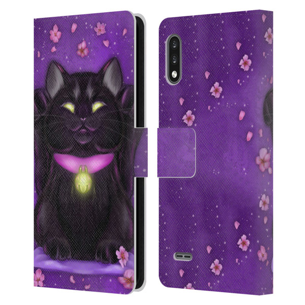 Ash Evans Black Cats Lucky Leather Book Wallet Case Cover For LG K22