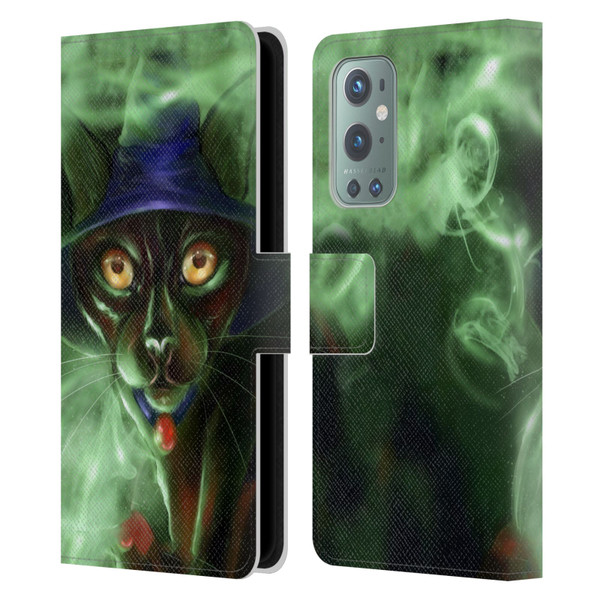 Ash Evans Black Cats Conjuring Magic Leather Book Wallet Case Cover For OnePlus 9