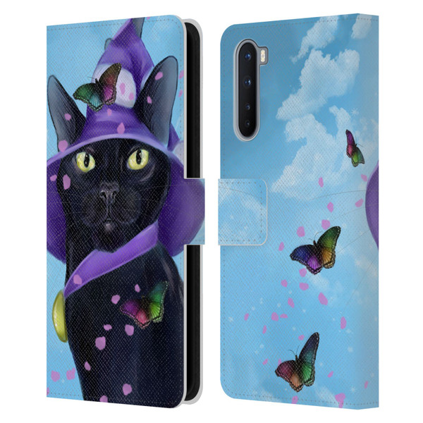 Ash Evans Black Cats Butterfly Sky Leather Book Wallet Case Cover For OnePlus Nord 5G
