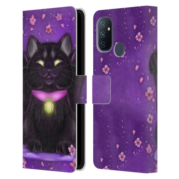 Ash Evans Black Cats Lucky Leather Book Wallet Case Cover For OnePlus Nord N100