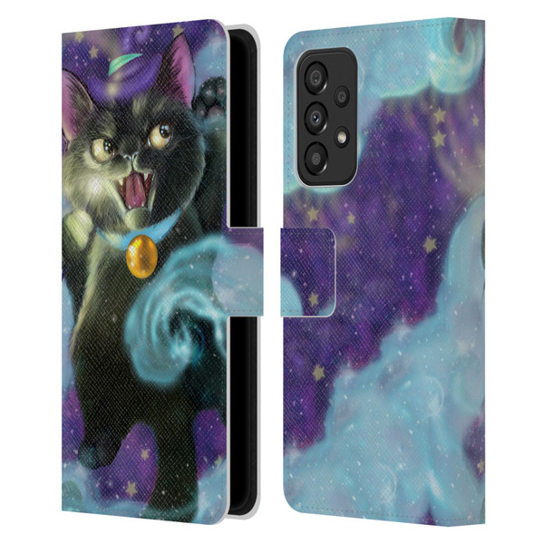 Ash Evans Black Cats Poof! Leather Book Wallet Case Cover For Samsung Galaxy A33 5G (2022)