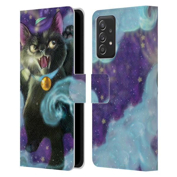 Ash Evans Black Cats Poof! Leather Book Wallet Case Cover For Samsung Galaxy A53 5G (2022)