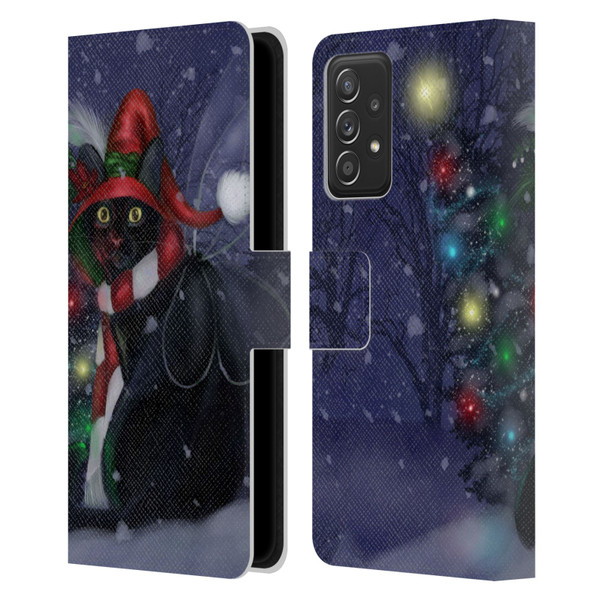 Ash Evans Black Cats Yuletide Cheer Leather Book Wallet Case Cover For Samsung Galaxy A53 5G (2022)