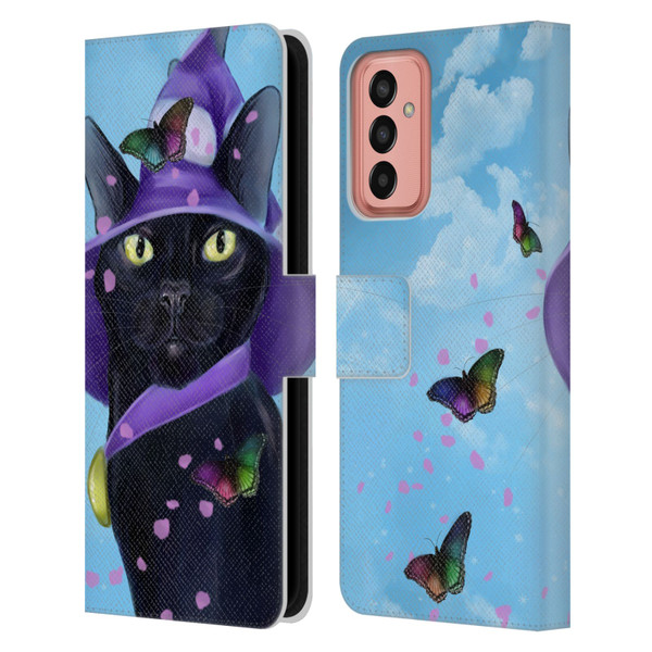 Ash Evans Black Cats Butterfly Sky Leather Book Wallet Case Cover For Samsung Galaxy M13 (2022)