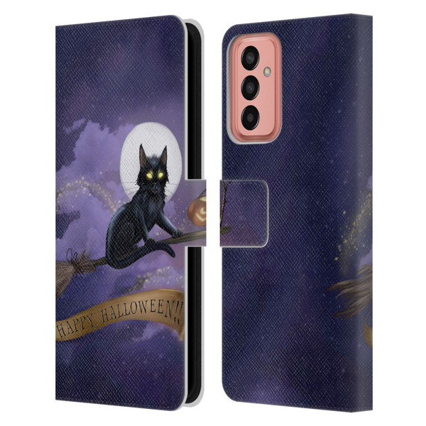 Ash Evans Black Cats Happy Halloween Leather Book Wallet Case Cover For Samsung Galaxy M13 (2022)
