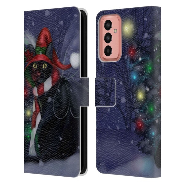 Ash Evans Black Cats Yuletide Cheer Leather Book Wallet Case Cover For Samsung Galaxy M13 (2022)