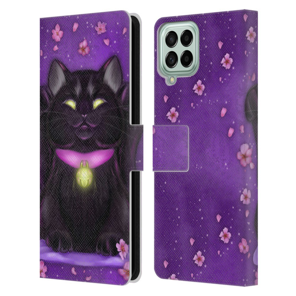 Ash Evans Black Cats Lucky Leather Book Wallet Case Cover For Samsung Galaxy M33 (2022)
