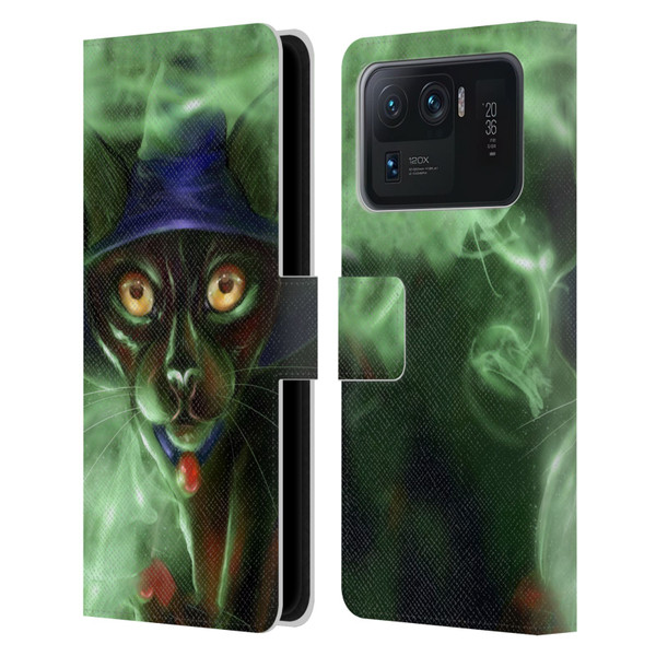 Ash Evans Black Cats Conjuring Magic Leather Book Wallet Case Cover For Xiaomi Mi 11 Ultra