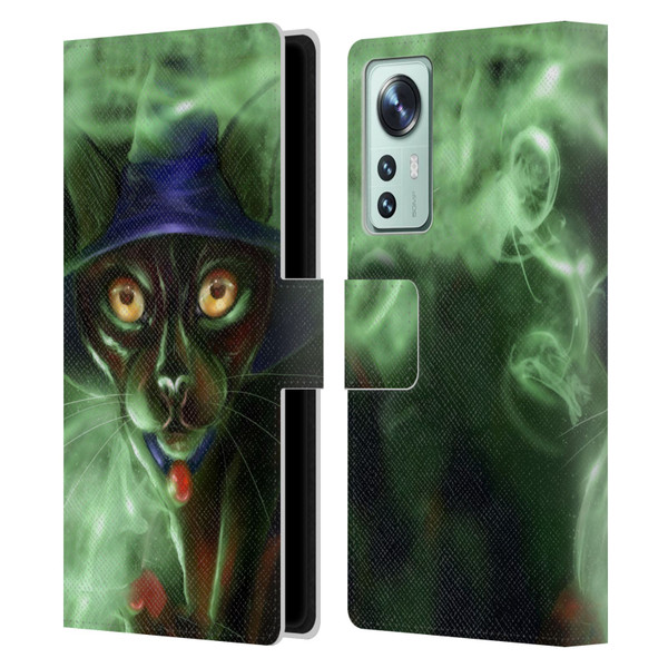 Ash Evans Black Cats Conjuring Magic Leather Book Wallet Case Cover For Xiaomi 12