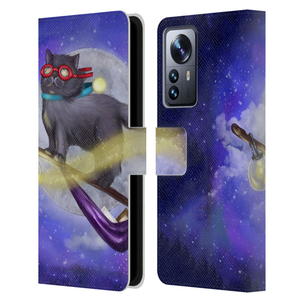 Ash Evans Black Cats Fly By Leather Book Wallet Case Cover For Xiaomi 12 Pro