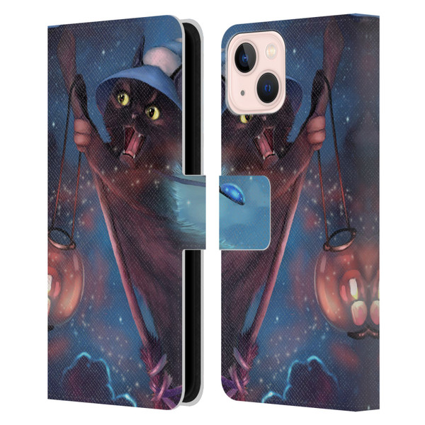 Ash Evans Black Cats 2 Magical Leather Book Wallet Case Cover For Apple iPhone 13