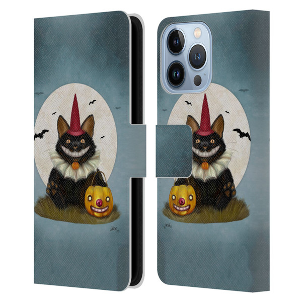 Ash Evans Black Cats 2 Party Cat Leather Book Wallet Case Cover For Apple iPhone 13 Pro