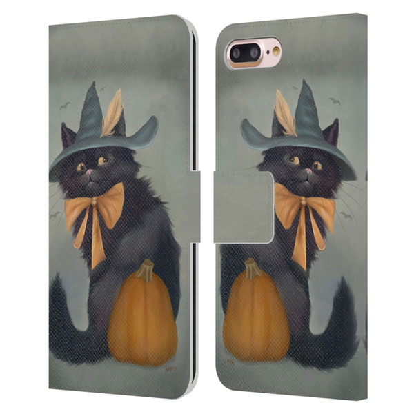 Ash Evans Black Cats 2 Familiar Feeling Leather Book Wallet Case Cover For Apple iPhone 7 Plus / iPhone 8 Plus