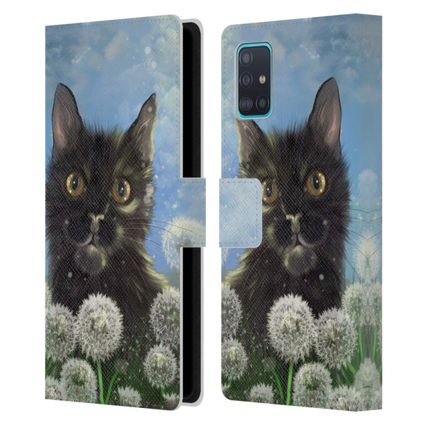 Ash Evans Black Cats 2 Golden Afternoon Leather Book Wallet Case Cover For Samsung Galaxy A51 (2019)