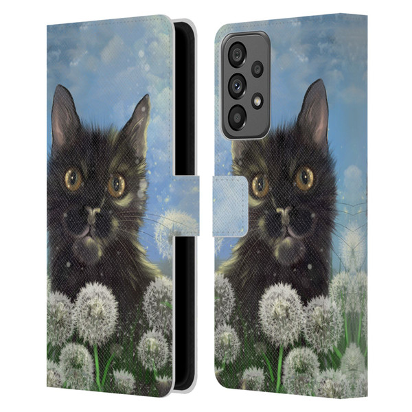Ash Evans Black Cats 2 Golden Afternoon Leather Book Wallet Case Cover For Samsung Galaxy A73 5G (2022)