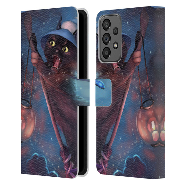 Ash Evans Black Cats 2 Magical Leather Book Wallet Case Cover For Samsung Galaxy A73 5G (2022)