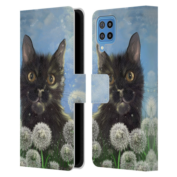 Ash Evans Black Cats 2 Golden Afternoon Leather Book Wallet Case Cover For Samsung Galaxy F22 (2021)